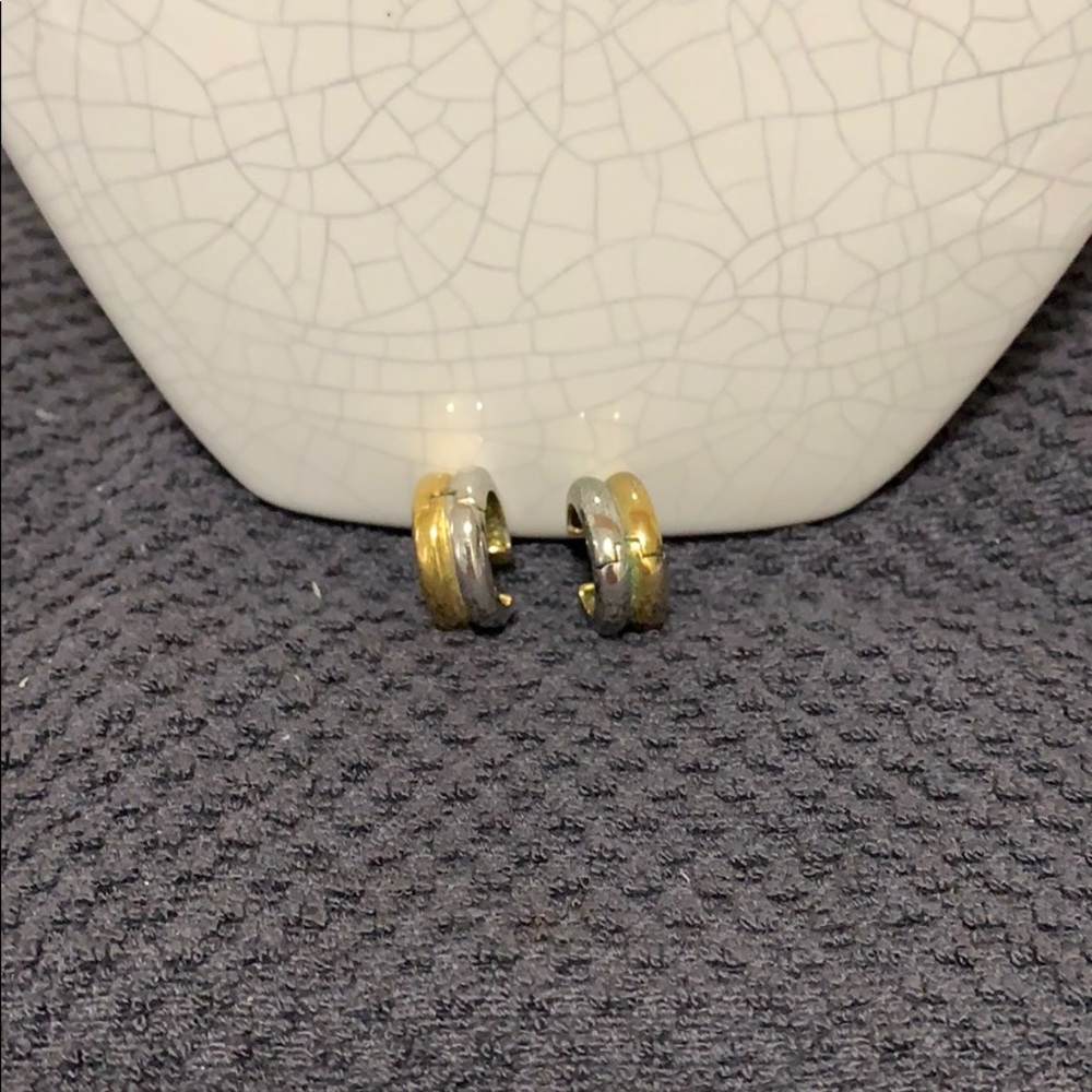 Silver and gold earrings